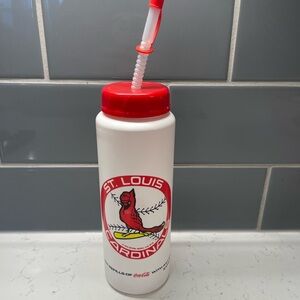 Vintage 1988 St Louis Cardinals Plastic Water Bottle Straw Wendy /Ford